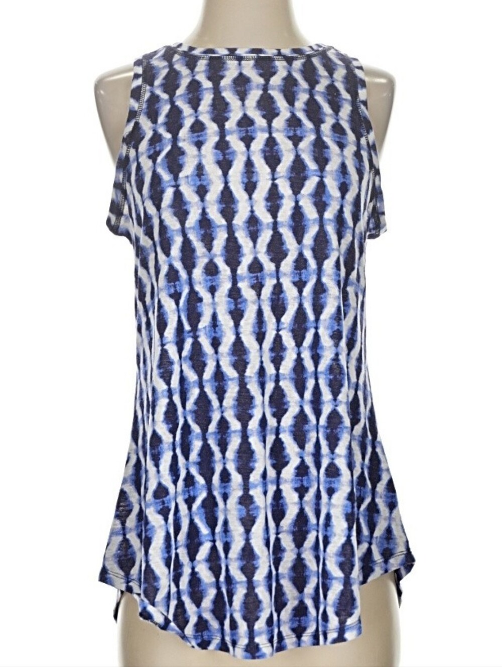 Athleta Blue Patterned Sleeveless Tank
